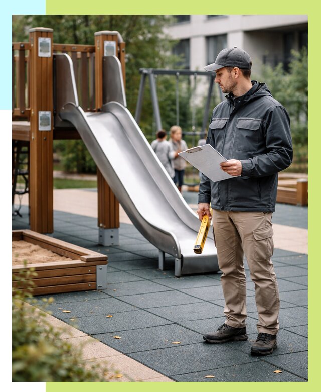 Сертификация детских площадок в Долгопрудном от 25365 р. | Алешин-Длг