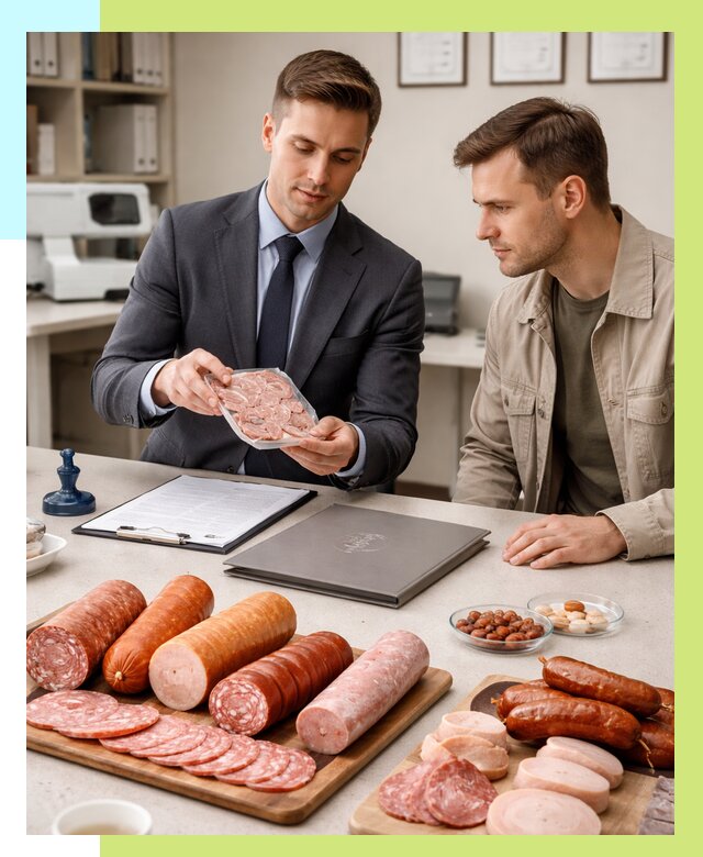 Сертификация колбасных изделий в Долгопрудном от 7610 р. | Алешин-Длг