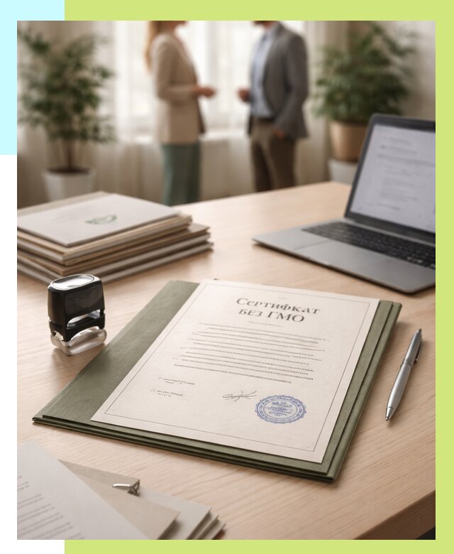 Сертификат без ГМО в Долгопрудном от 7610 р. оформить срочно Алешин-Длг